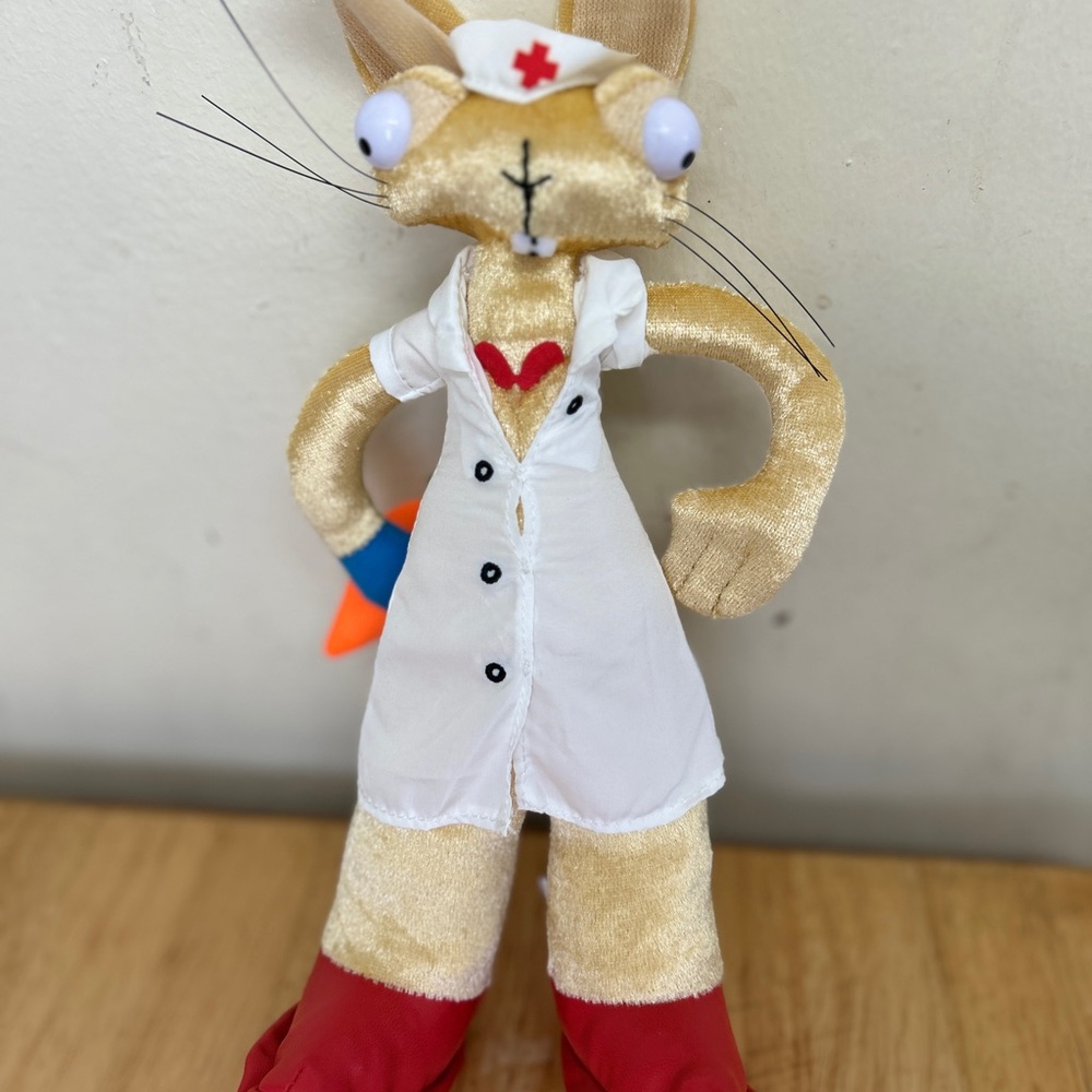 Blink 182 Nurse Rabbit bunny Plush Toy in White and Red Enema of the state